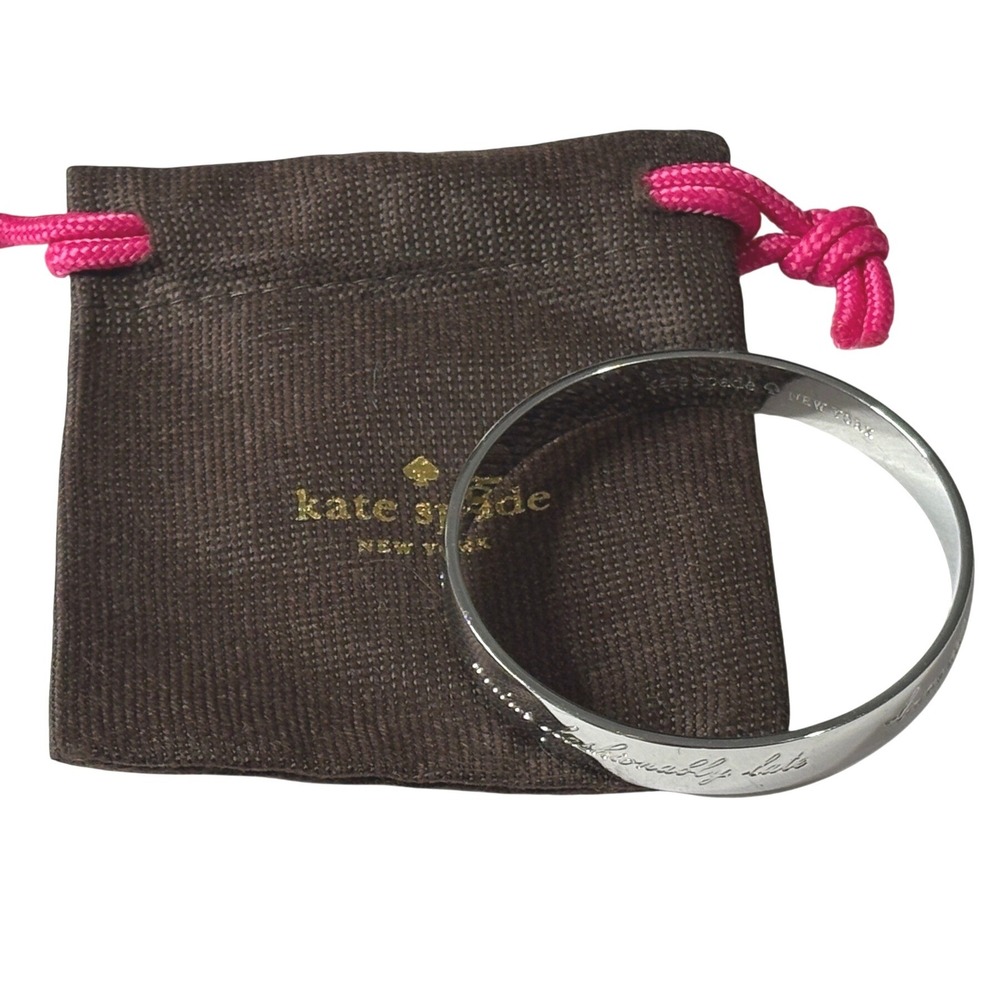 Kate Spade‎ New York Idiom Words of Wisdom Bangle Bracelet Silver Tone